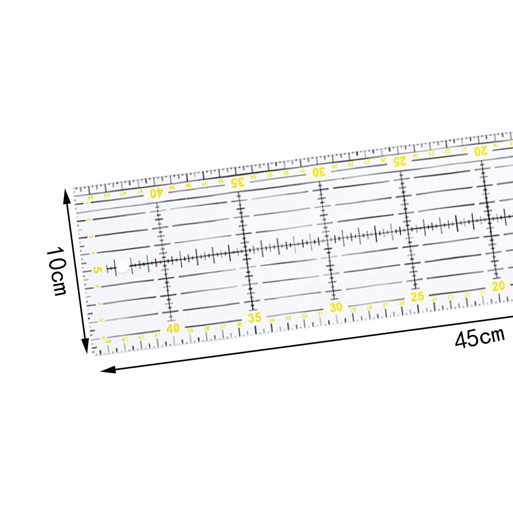Лінійка для печворку та квілтингу 45х10 см (акрил 3 мм) (5897)