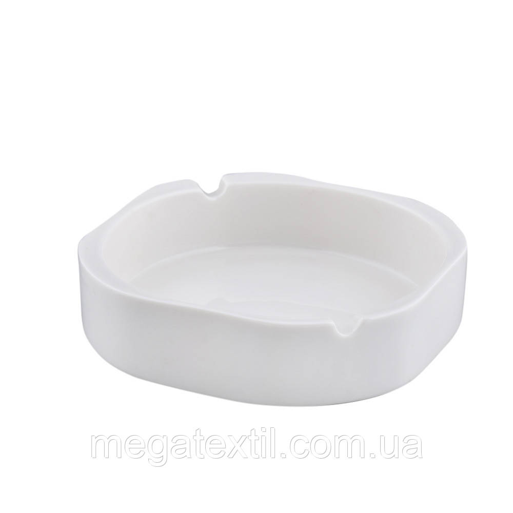 Попільничка керамічна 12,5x12,5x3,5 см біла (42502.001)
