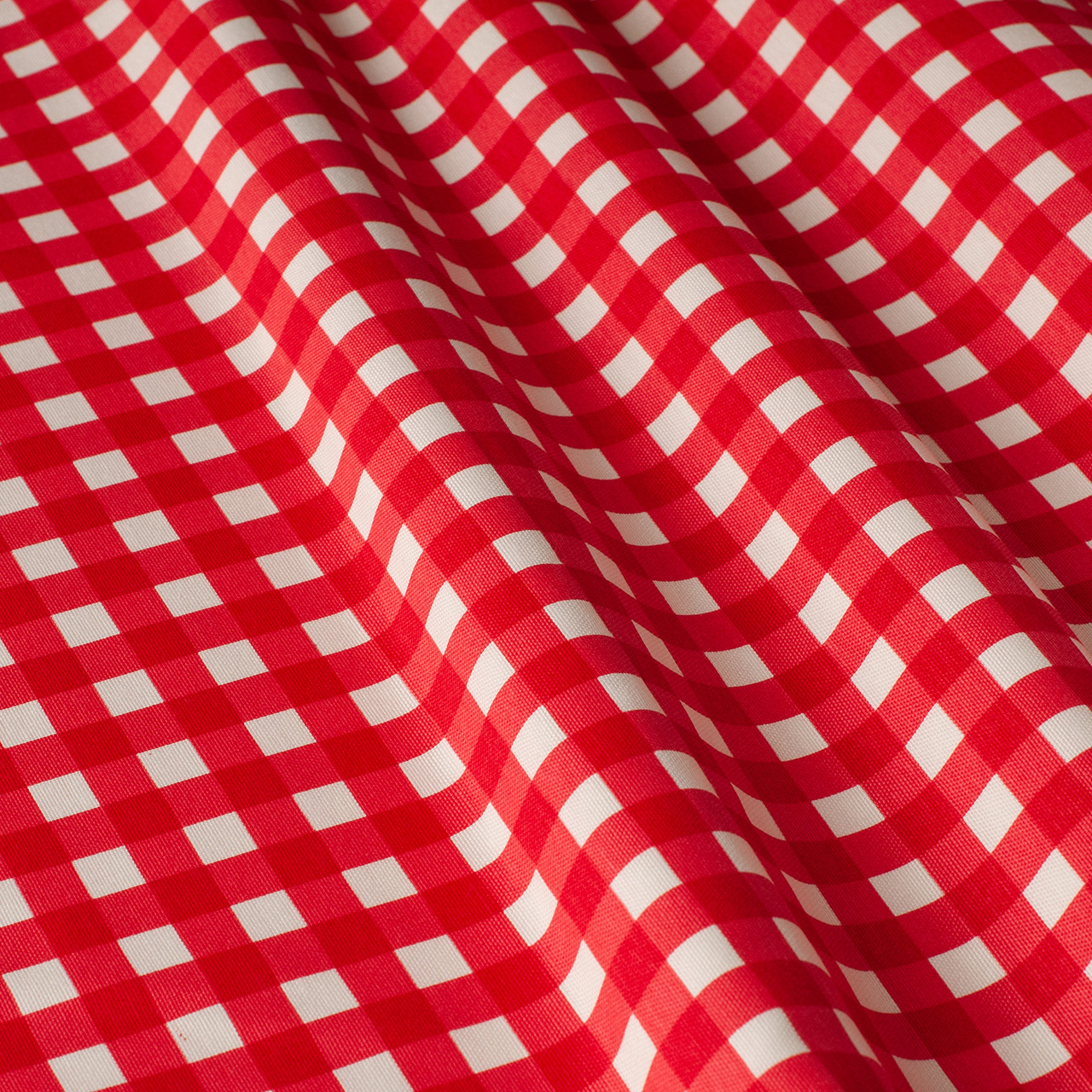 Декоративна тканина у середню клітку червоно-біла Туреччина 180 см 84578v32, фото 1