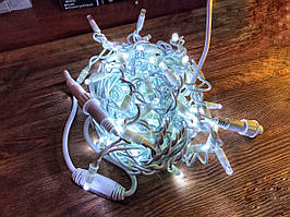 Гірлянда вулична нитка 100 LED білий 10 м білий дріт