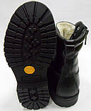 Зимові підліткові дитячі  черевики для хлопчика з натуральної шкіри, розмір 32 - 41, чорні, фото 6