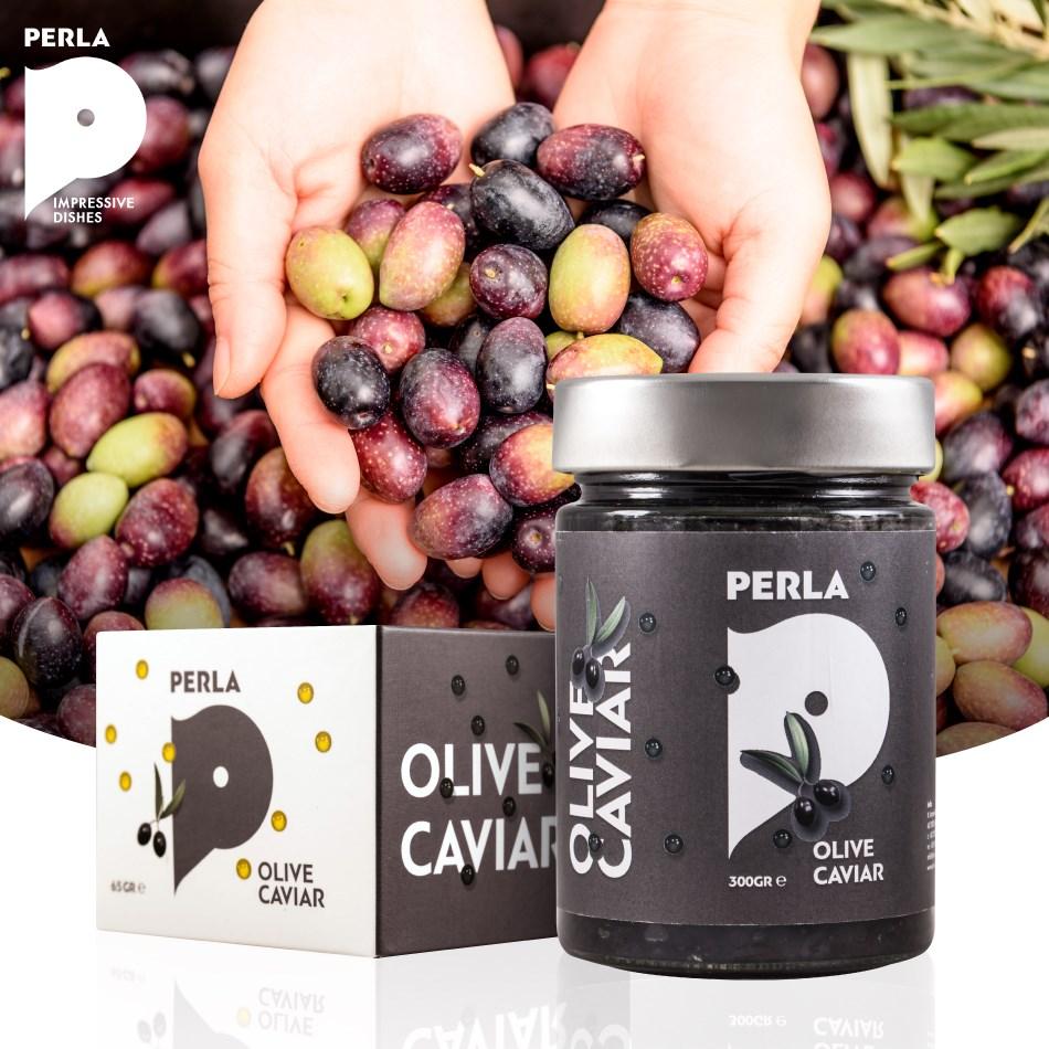 Ікра З Оливкової олії з пастою з Каламати Perla Drops Hot Extra Virgin Olive Oil 65 грамів