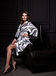 Гарний комплект жіночого домашнього одягу халат із пеньюаром срібло Шанталь, фото 4