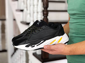 Чоловічі кросівки Adidas Yeezy Boost 700,чорно білі, фото 3
