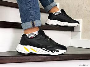 Чоловічі кросівки Adidas Yeezy Boost 700,чорно білі, фото 2