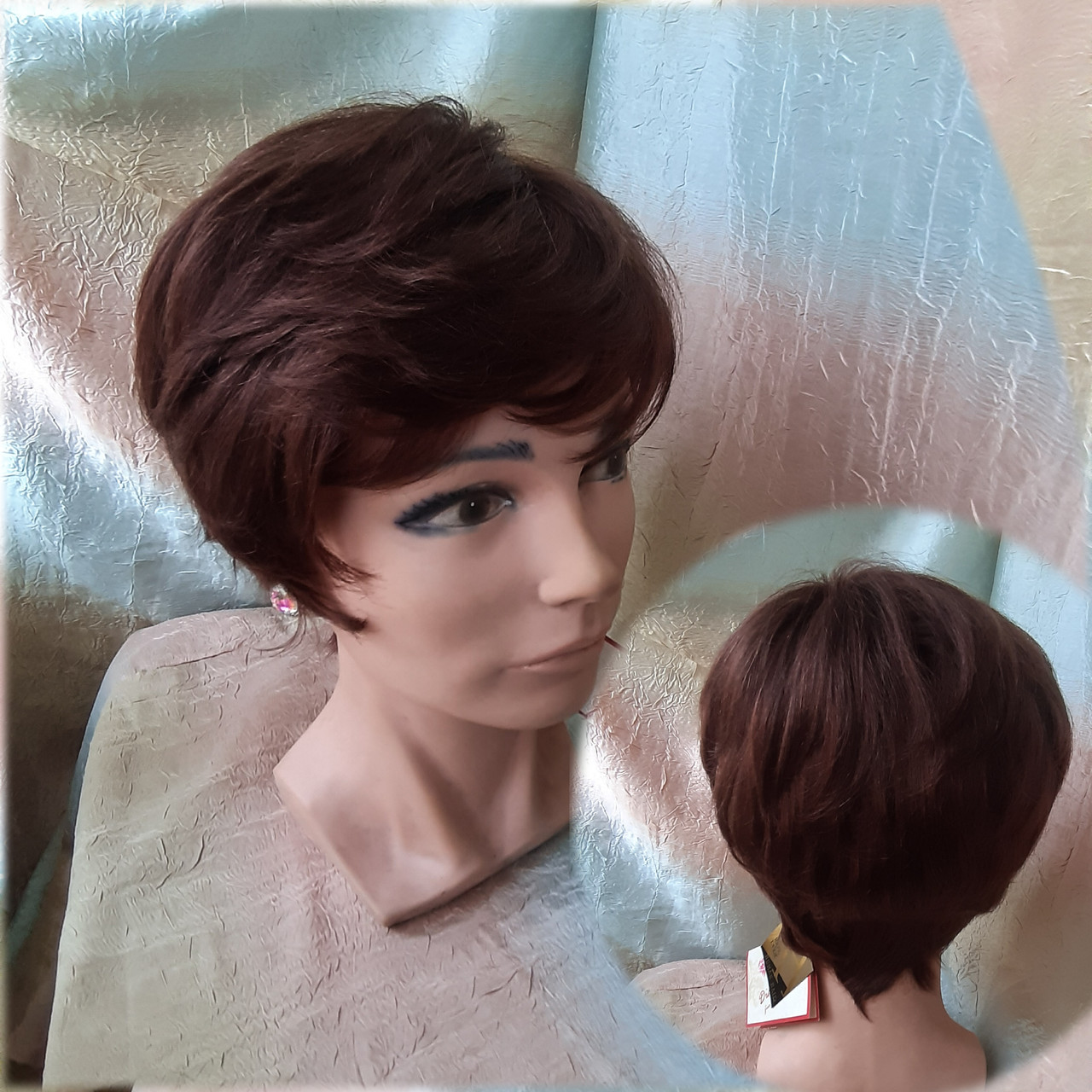 Перука з натурального волосся каштановий NICOLE HH -33, фото 1