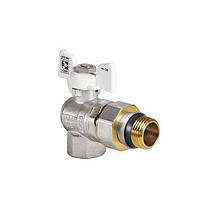 Кран з американкою кутовий 1/2" "антіпротечка" KR.228.W-Gi білий, фото 5