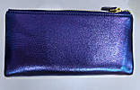Гаманець жіночий перламутрово синього кольору з блискітками, фото 9
