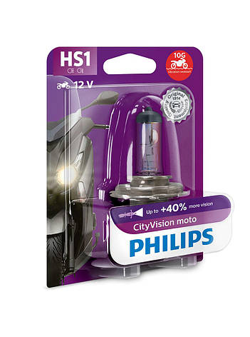 Лампа для мотоциклів PHILIPS CityVision 35/35W HS1 PX43t ОРИГІНАЛ, фото 1