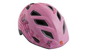 Велошолом Met Genio для дітей 5-9 років, рожевий з метеликами та мигалкою