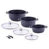 Набір каструль Kamille 7 предметів (2.3 л, 5.5 л, 6.5 л) з прихватками, фото 2
