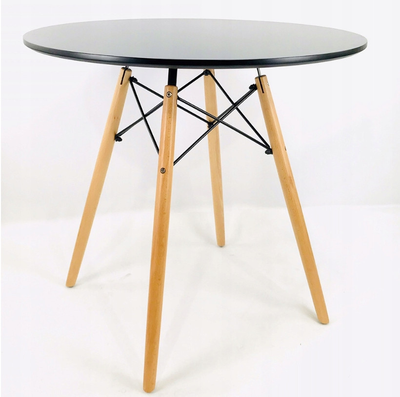 Стіл круглий кухонний чорний 80 × 75 см DT-005-1 BLACK