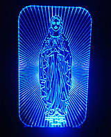 3d-светильник Дева Мария, 3д-ночник, несколько подсветок (батарейка+220В)