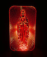 3d-светильник Дева Мария, 3д-ночник, несколько подсветок (на пульте)