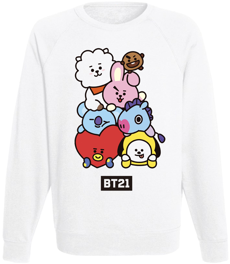 Світшот BTS Bangtan Boys "BT21" (білий)