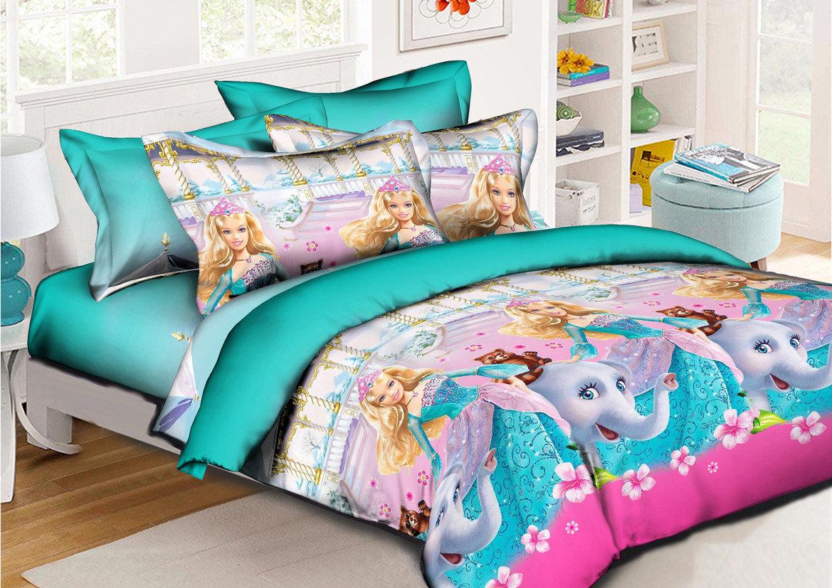 Постільна білизна підліткова ранфорс Барбі та слон, фото 1