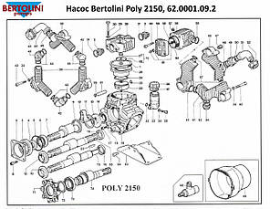 Повітряна камера насоса Bertolini Poly 2150, 27.0035.32.2, фото 2