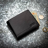 Портмоне чоловіче шкіряне KAFA чорний, із затискачем, на магніті (fb)