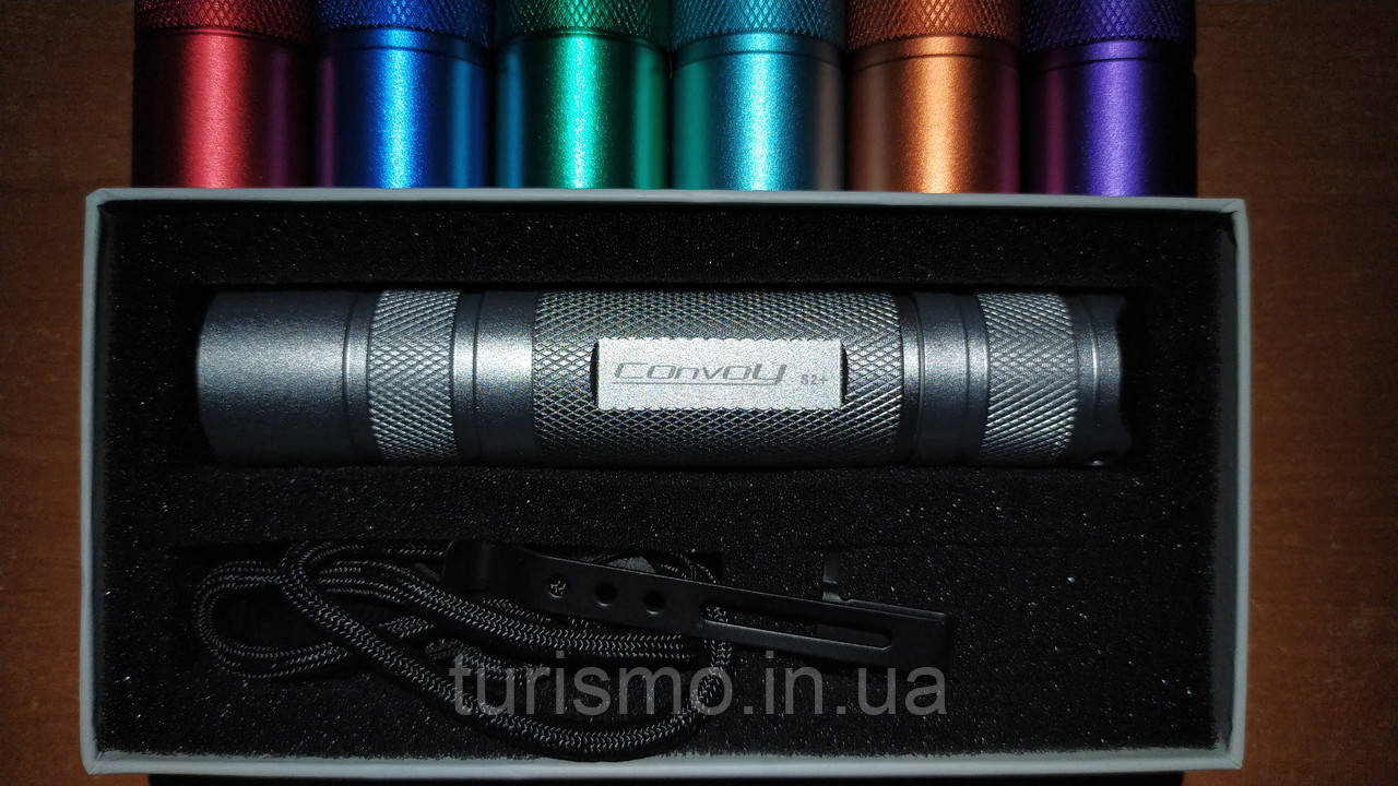 Convoy S2+, CREE XP-L HI V2-1A, 7135х8 (2800mA) Biscotti драйвер, ліхтар світлодіодний, корпус сріблястий