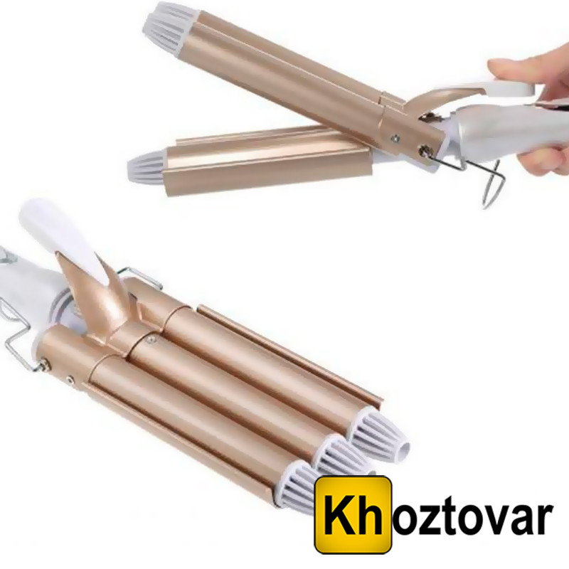 Потрійна плойка для завивання волосся Gemei GM 1988, фото 1