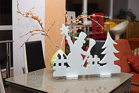 Новорічний декор для вікон Флаєр "Сніговик" 50 см. Толщ 3 см