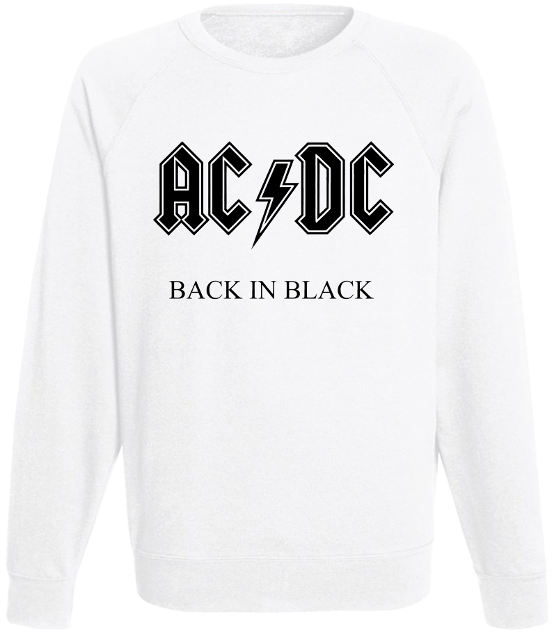 Свитшот AC/DC "Back In Black" (белый) - фото 1 - id-p1074794779