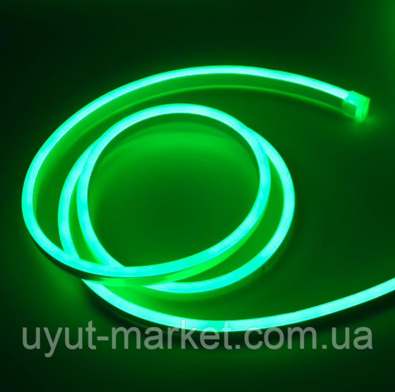 Світлодіодний гнучкий неон 220 В, IP65 зелений, фото 1
