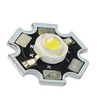 Світлодіод LED 3 Вт 3,4-3,6В білий надяскравий на радіаторі
