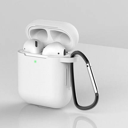 Чохол футляр для навушників Apple AirPods 2/1 + карабін Alitek Clear, фото 2