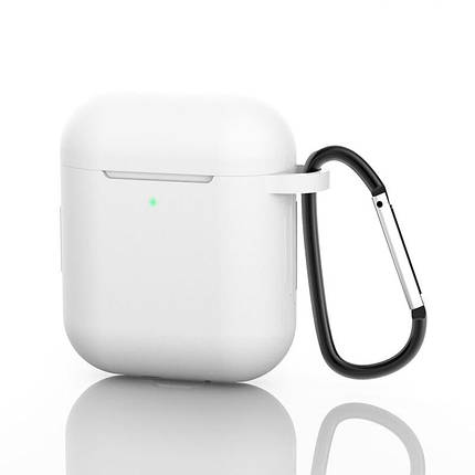 Чохол футляр для навушників Apple AirPods 2/1 + карабін Alitek Clear, фото 2