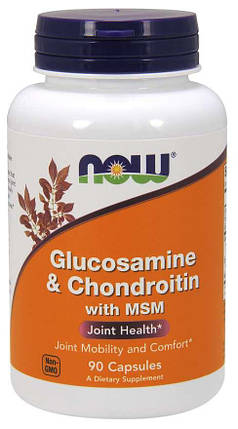 Glucosamine & Chondroitin with MSM NOW Foods 90 Caps, фото 1