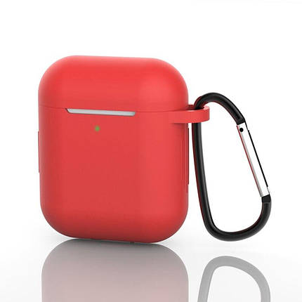 Чохол Case для навушників Apple AirPods 2 / 1 з карабіном Alitek Червоний (88725), фото 2