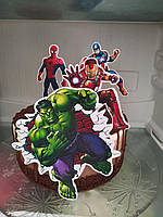 Топпер Халк, Пластиковый топпер с принтом Халка, Зеленый Халк на торт, Топер на торт Hulk