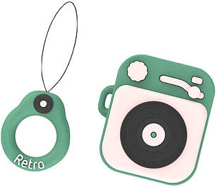 Чохол Case для Apple AirPods Alitek Ліхограф Ретро Pink/Green + тримач (88730), фото 2
