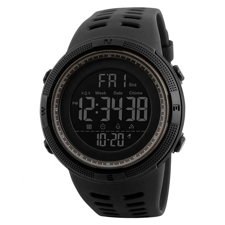 Skmei 1251 amigo чорні з коричневим чоловічі спортивні годинник