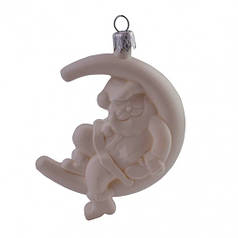 Пластмасова іграшка на ялинку "Дід мороз на місяці" 6*10 см.