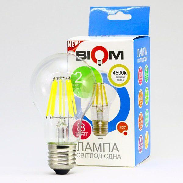 Світлодіодна лампа Biom FL-312 A60 8W E27 4500K