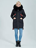 Зимова жіноча чорна куртка парку з натуральним хутром zlly 92016, фото 4