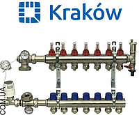 Коллектор для тёплого пола Krakow на 4 выхода в полном сборе Узел коллекторный