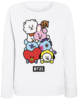 Женский свитшот BTS Bangtan Boys "BT21" (белый)