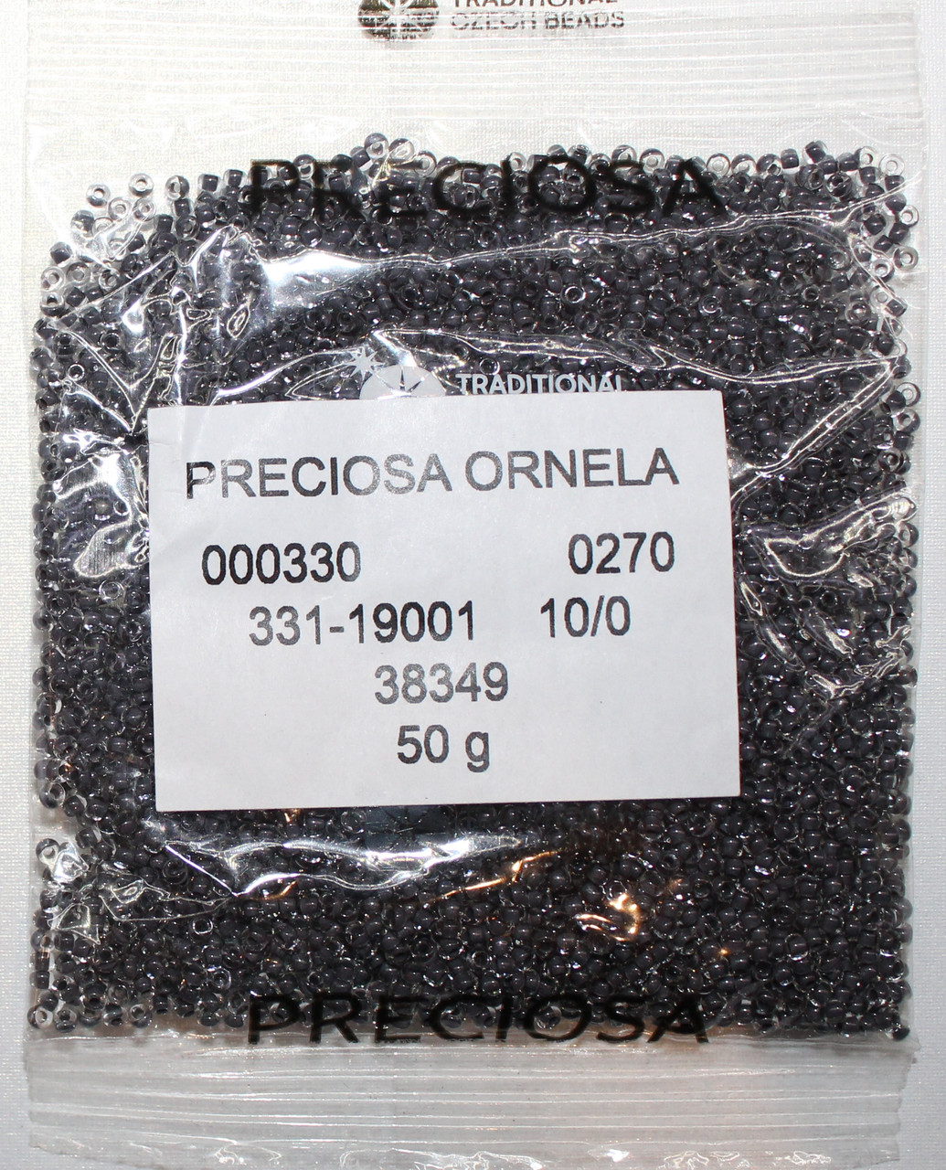Бісер 10/0, No38349 чорний, пофарбований усередині (пач.50 грамів), фото 1