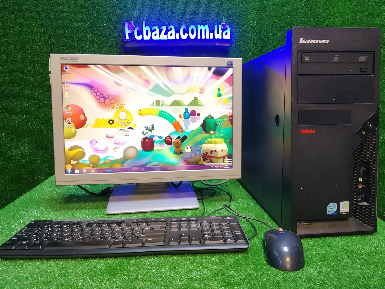 Комплект настроенный Lenovo, 4 ядра, 4 ГБ, 500 Гб HDD + 19" широкий монитор