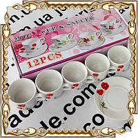 Сервиз чайный Cup&Saucer 12 пр. Мак 200 мл., керамика № 53321
