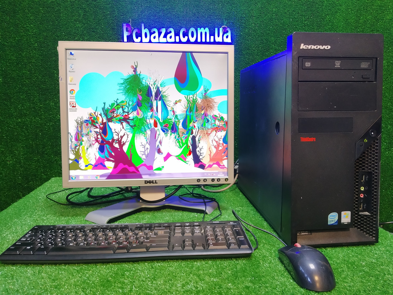 Комплект игровой Lenovo, 4 ядра, 4 ГБ, 500 Гб HDD, Quadro 2000 1GB (GTS 450) +монитор 19" Dell