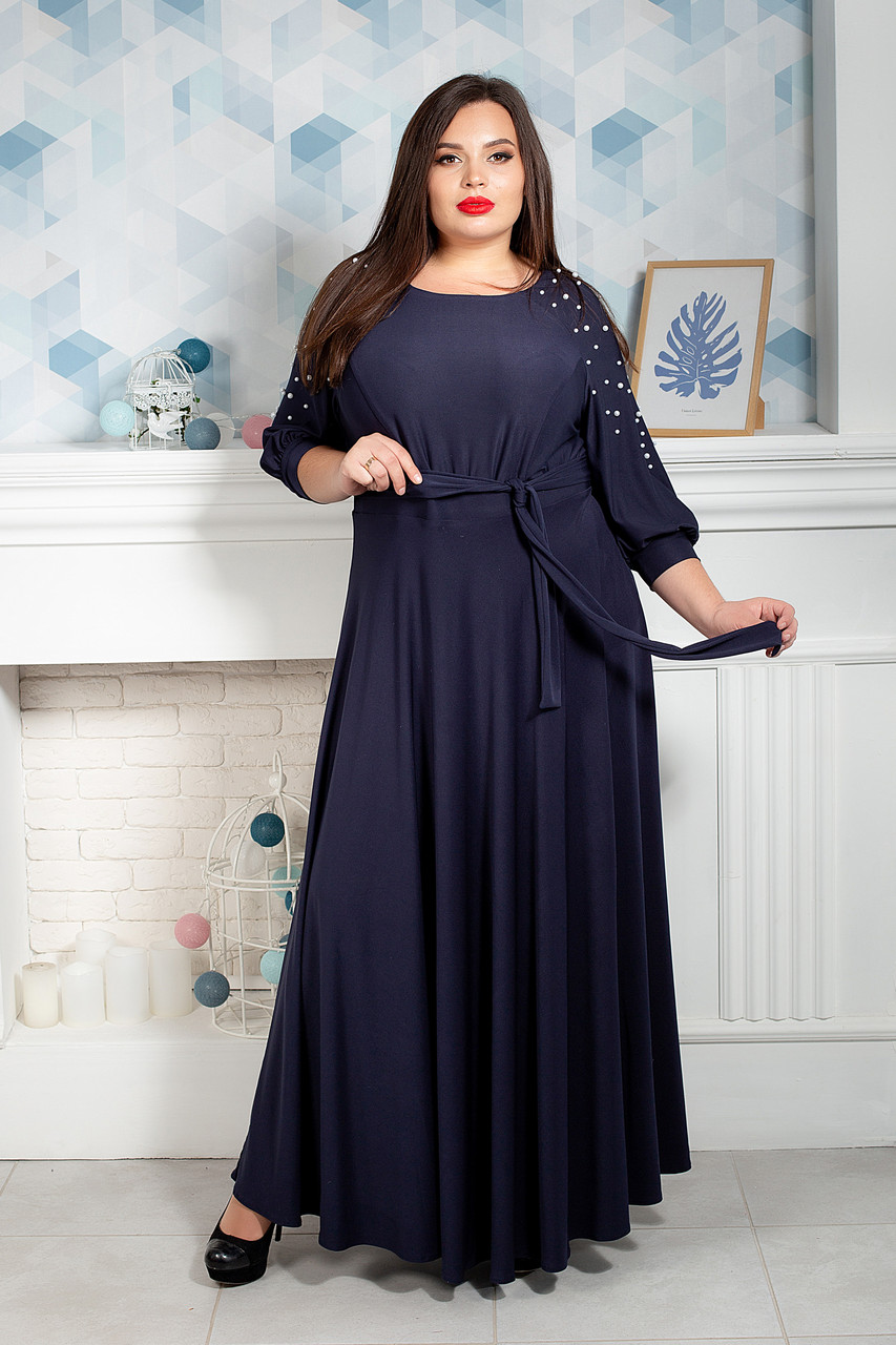 Сукня мод 591-5,розмір 58-60, 60-62 чорне, фото 1