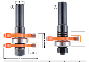 Набір фрез для з'єднання шип-паз CMT 47,6х19х12,8мм хв.12мм (арт. 900.626.11)