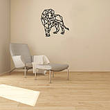 Декоративна дерев'яна картина абстрактна модульна полігональна Панно "Lion Walk / Лев йде", фото 5