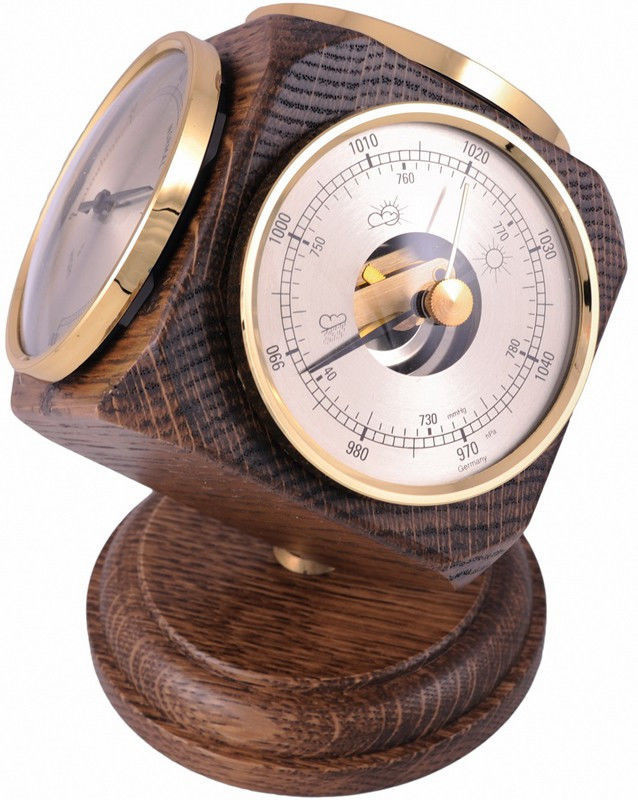 Настільний барометр з гігрометром і термометром TFA Кубик 201011 , дуб