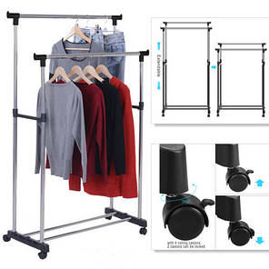 Подвійна телескопічна стійка для одягу Double Pole Clother Hose Small 20 кг 154088, фото 3