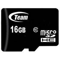 Картка пам'яті micro SDHC 16Gb Team (Class 10) (TUSDH16GCL1002), Class 10, adapter